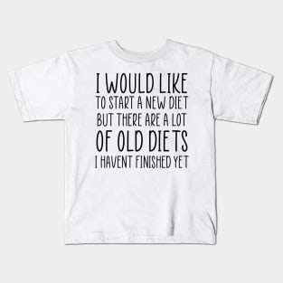 Funny Diet Sarcastic Weightloss Fasting Gym Workout Fitness Kids T-Shirt